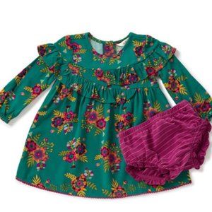 Matilda Jane teal and purple floral dress with bloomers